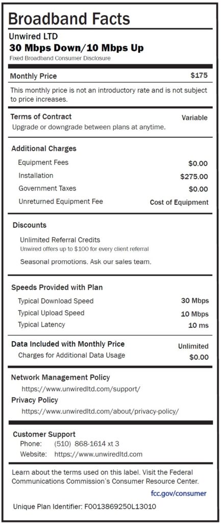 Broadband Label 30-10