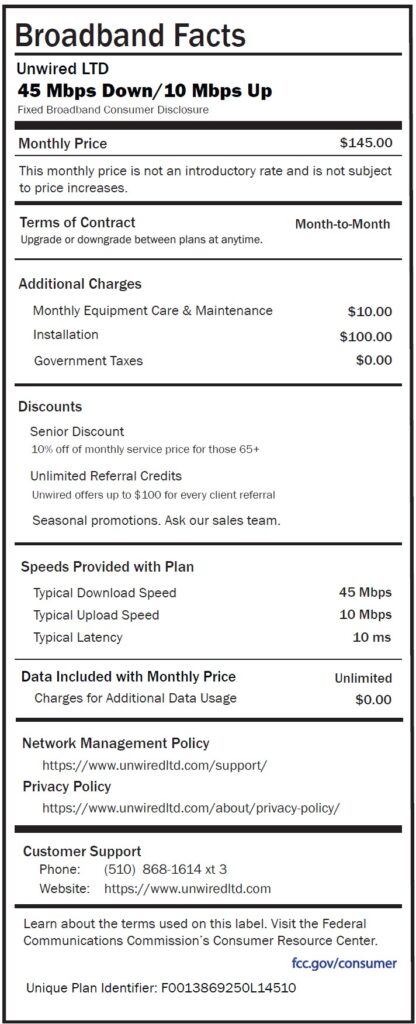 Broadband Label 45-10